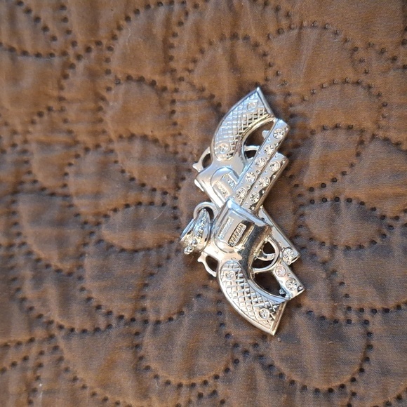 Pistol Pendent With Clear Rhinestones Large Bale 2.50in.x 1.50in. - Picture 4 of 5